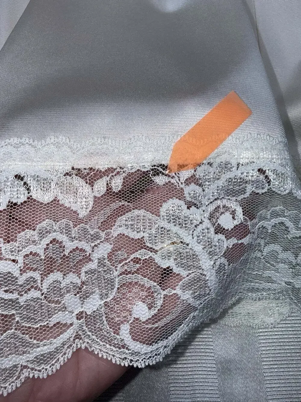 Vassarette Vintage Satin Half Slip Sz XL Blush With Ivory Lace Trim Coquette